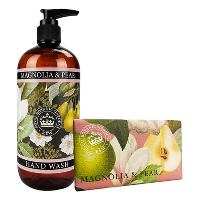 Magnolia & Pear Hand Wash & Soap Bar Bundle - Royal Kew Gardens from our Body & Bath collection by The English Soap Company