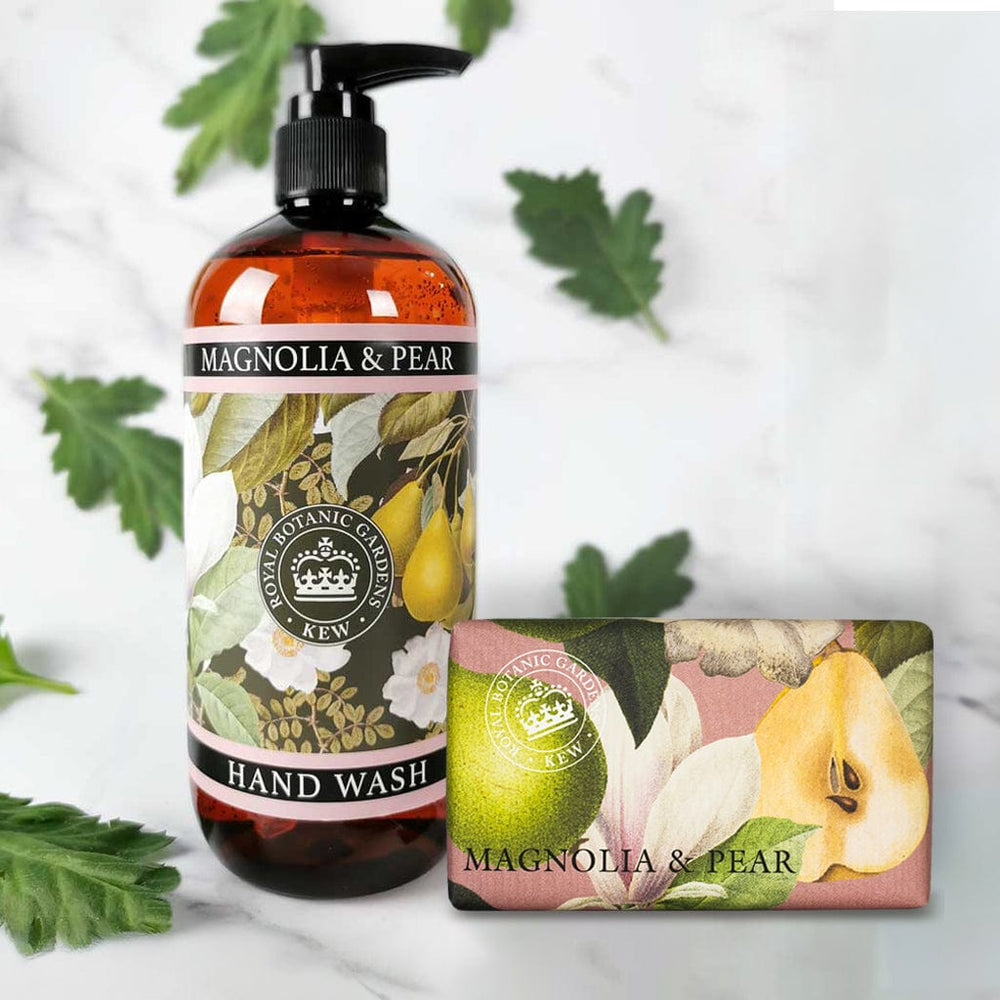 Magnolia & Pear Hand Wash & Soap Bar Bundle - Royal Kew Gardens from our Body & Bath collection by The English Soap Company