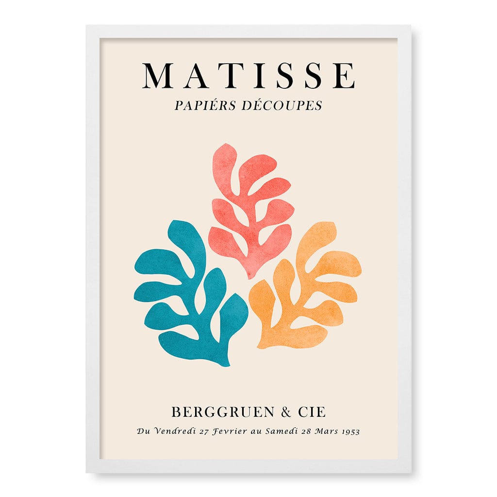 Matisse Floral 3 Wall Art Print A2 (42 x 59.4cm) / Matte White Frame / No Border from our Australian Made Wall Art collection by Profile Australia