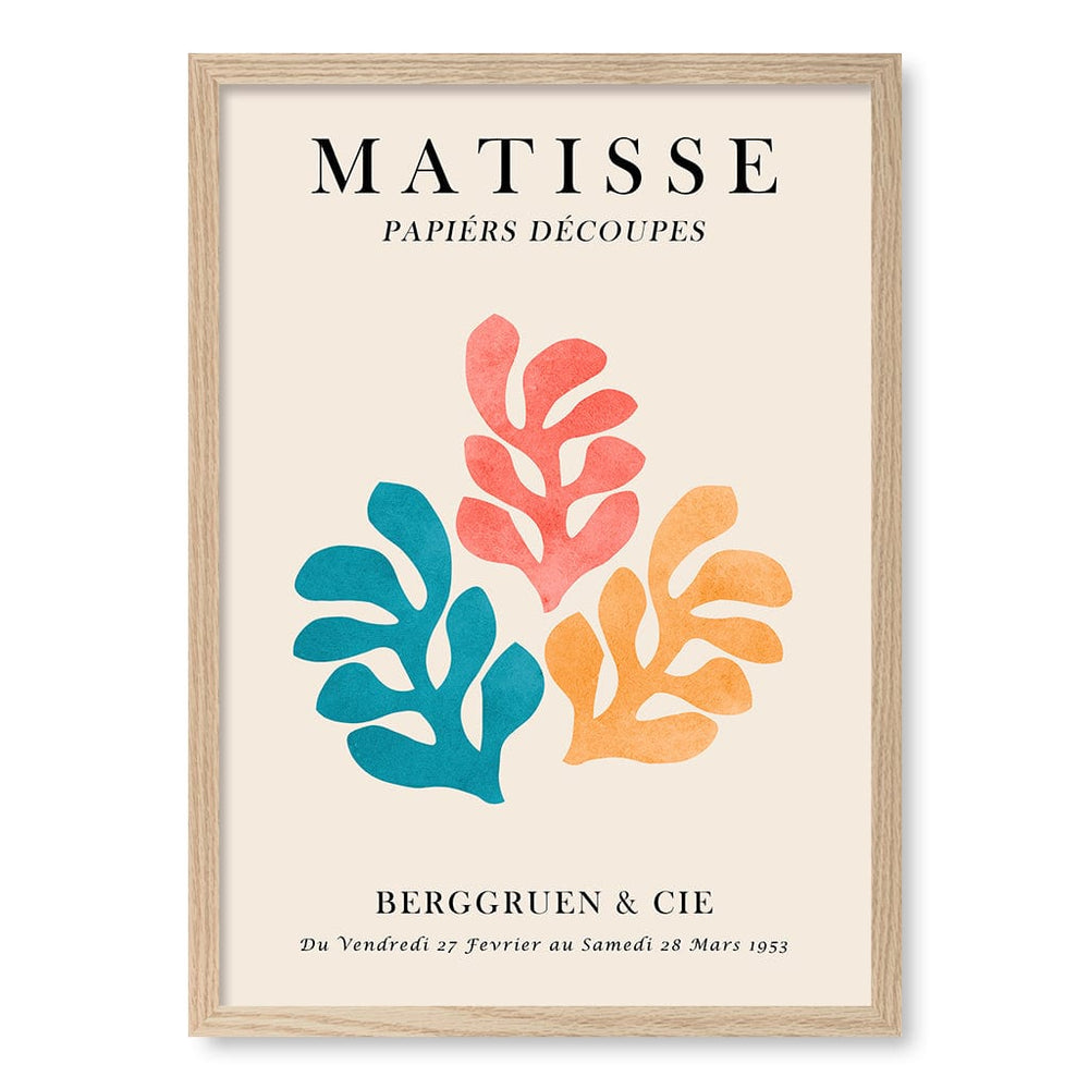 Matisse Floral 3 Wall Art Print A2 (42 x 59.4cm) / Natural Oak Frame / No Border from our Australian Made Wall Art collection by Profile Australia