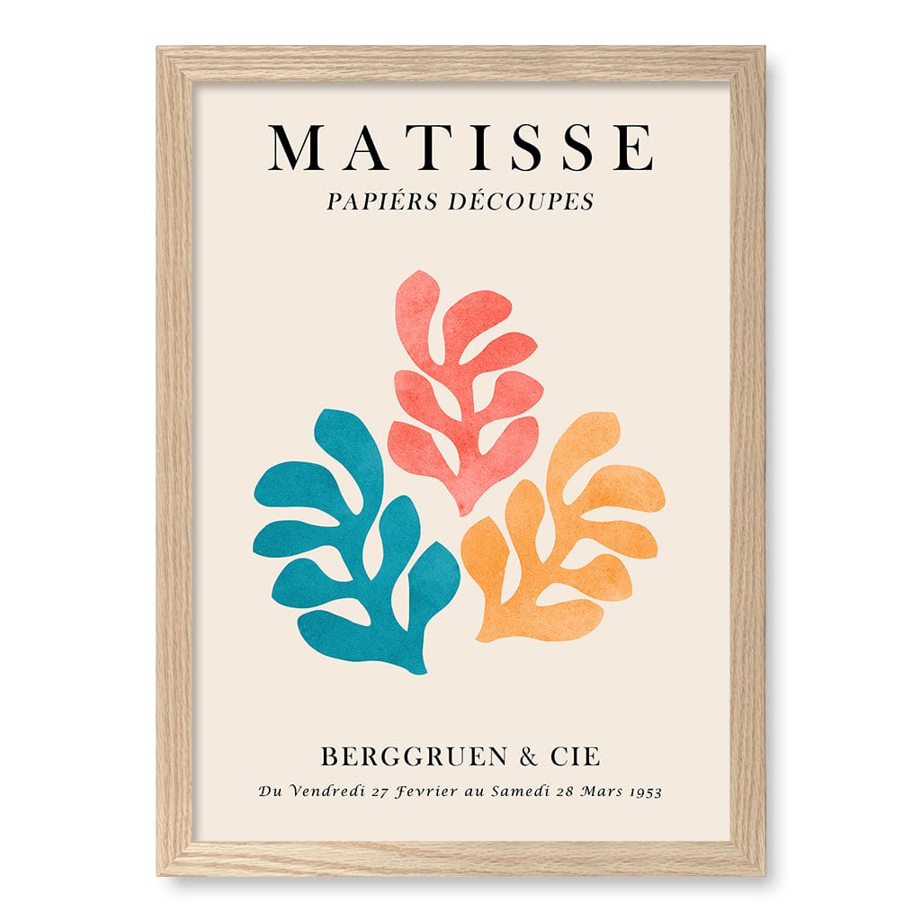 Matisse Floral 3 Wall Art Print A3 (29.7 x 42cm) / Natural Oak Frame / No Border from our Australian Made Wall Art collection by Profile Australia