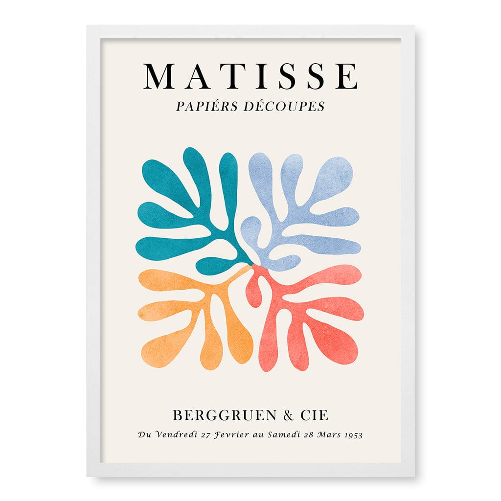 Matisse Floral 4 Wall Art Print A2 (42 x 59.4cm) / Matte White Frame / No Border from our Australian Made Wall Art collection by Profile Australia