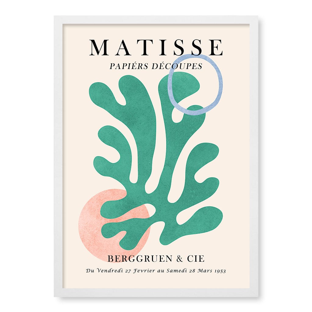 Matisse Floral 6 Wall Art Print A2 (42 x 59.4cm) / Matte White Frame / No Border from our Australian Made Wall Art collection by Profile Australia