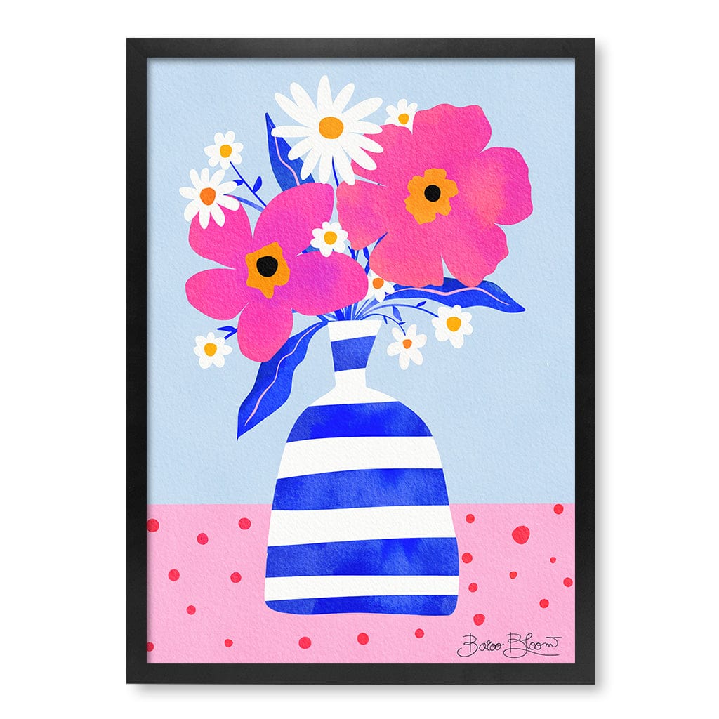 Maximalist Flowers Modern Wall Art Print by Baroo Bloom A4 (21 x 29.7cm) / Matte Black Frame / No Border from our Australian Made Framed Wall Art, Prints & Posters collection by Profile Products (Australia) Pty Ltd