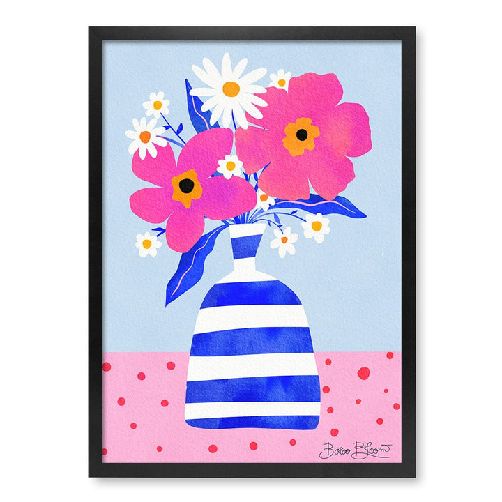Maximalist Flowers Modern Wall Art Print by Baroo Bloom A4 (21 x 29.7cm) / Matte Black Frame / No Border from our Australian Made Framed Wall Art, Prints & Posters collection by Profile Products (Australia) Pty Ltd