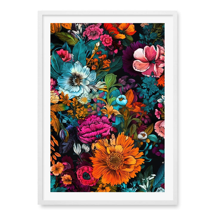 Meadow Flowers 6 Wall Art Print A1 (59.4 x 84.1cm) / Matte White Frame / White Border from our Australian Made Wall Art collection by Profile Australia
