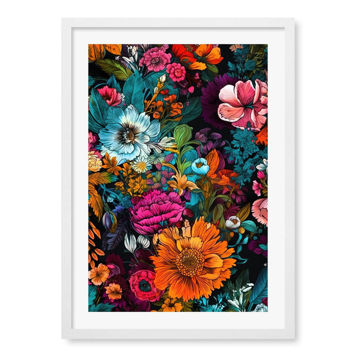 Meadow Flowers 6 Wall Art Print A2 (42 x 59.4cm) / Matte White Frame / White Border from our Australian Made Wall Art collection by Profile Australia
