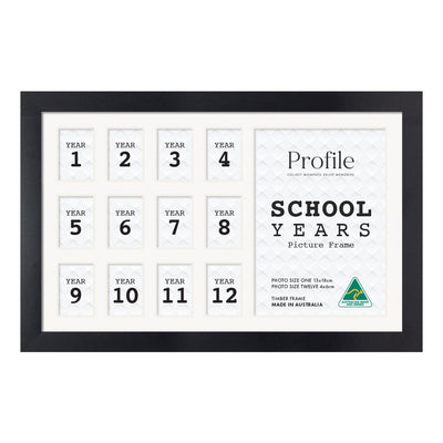 Medium Collage Photo School Years Picture Frame Black Frame from our Australian Made Collage Photo Frame collection by Profile Products (Australia) Pty Ltd