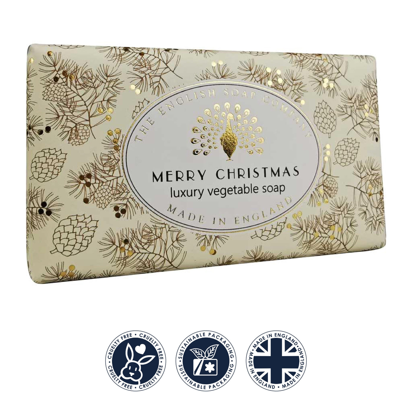 Merry Christmas Soap Bar from our Luxury Bar Soap collection by The English Soap Company