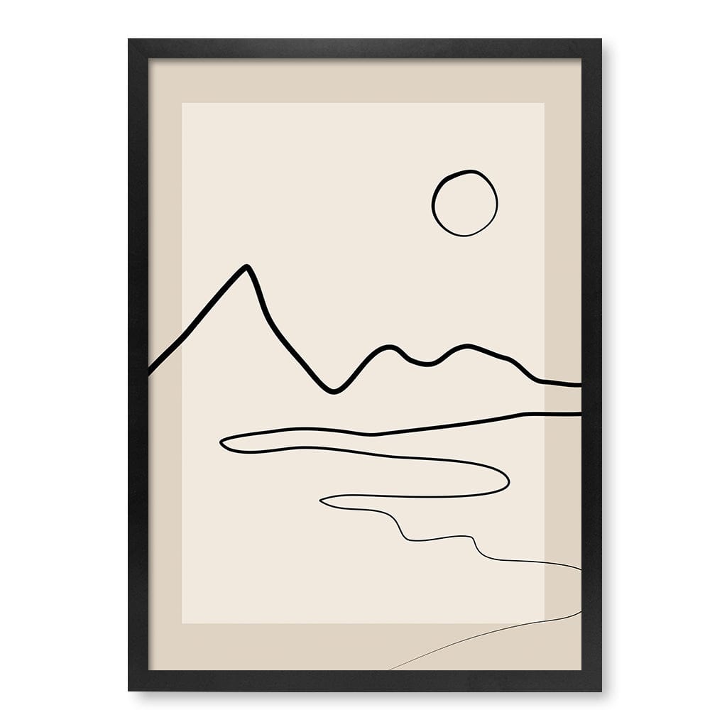 Minimalist Horizon Line Art Print by Elena Ristova A4 (21 x 29.7cm) / Matte Black Frame / No Border from our Australian Made Framed Wall Art, Prints &amp; Posters collection by Profile Australia