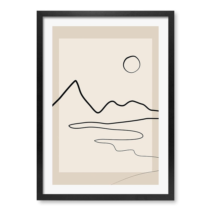 Minimalist Horizon Line Art Print by Elena Ristova A4 (21 x 29.7cm) / Matte Black Frame / White Border from our Australian Made Framed Wall Art, Prints & Posters collection by Profile Australia
