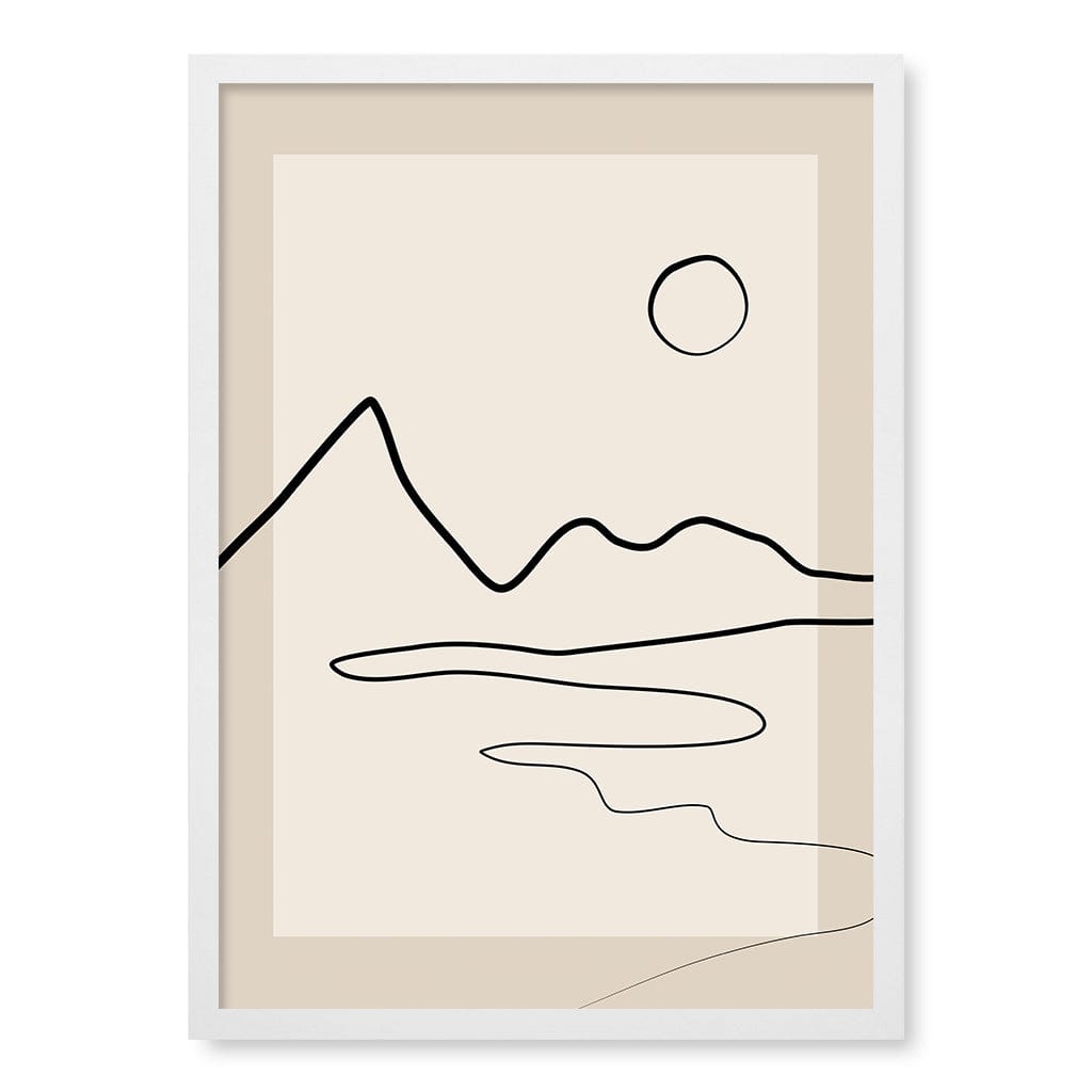 Minimalist Horizon Line Art Print by Elena Ristova A4 (21 x 29.7cm) / Matte White Frame / No Border from our Australian Made Framed Wall Art, Prints &amp; Posters collection by Profile Australia