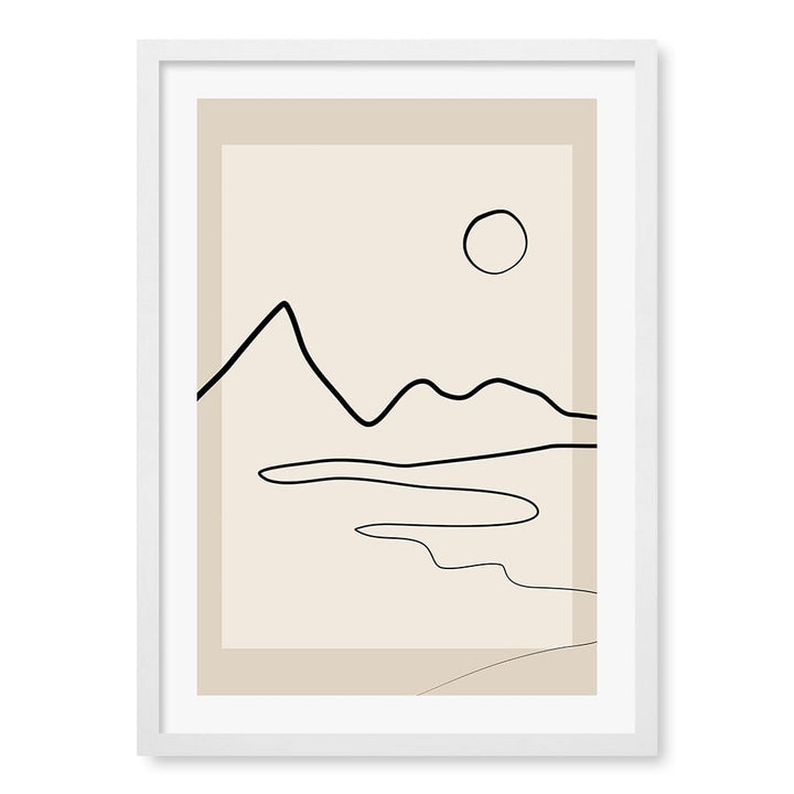 Minimalist Horizon Line Art Print by Elena Ristova A4 (21 x 29.7cm) / Matte White Frame / White Border from our Australian Made Framed Wall Art, Prints & Posters collection by Profile Australia