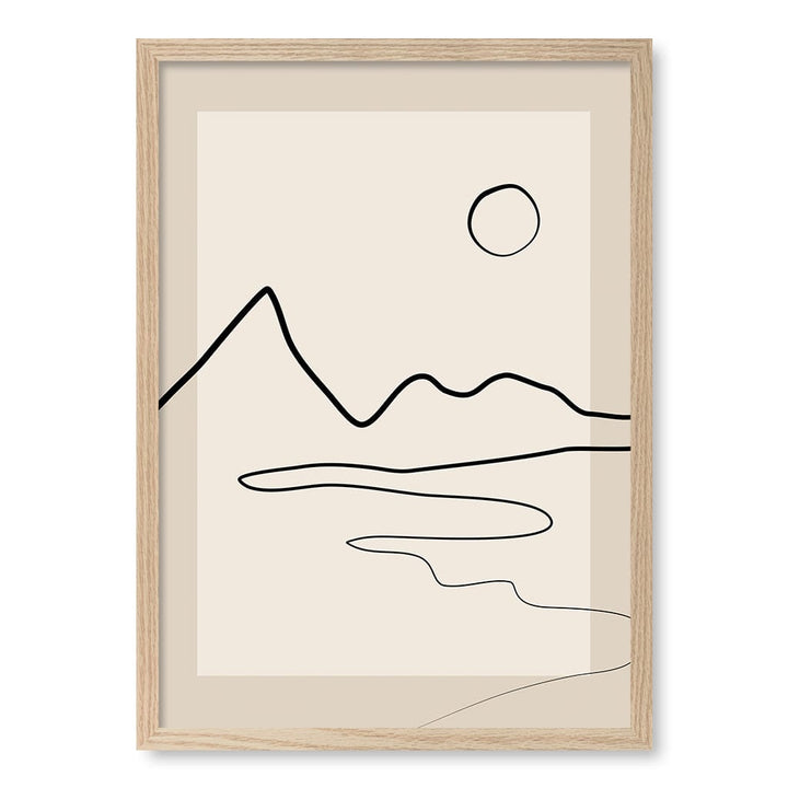 Minimalist Horizon Line Art Print by Elena Ristova A4 (21 x 29.7cm) / Natural Oak Frame / No Border from our Australian Made Framed Wall Art, Prints & Posters collection by Profile Australia
