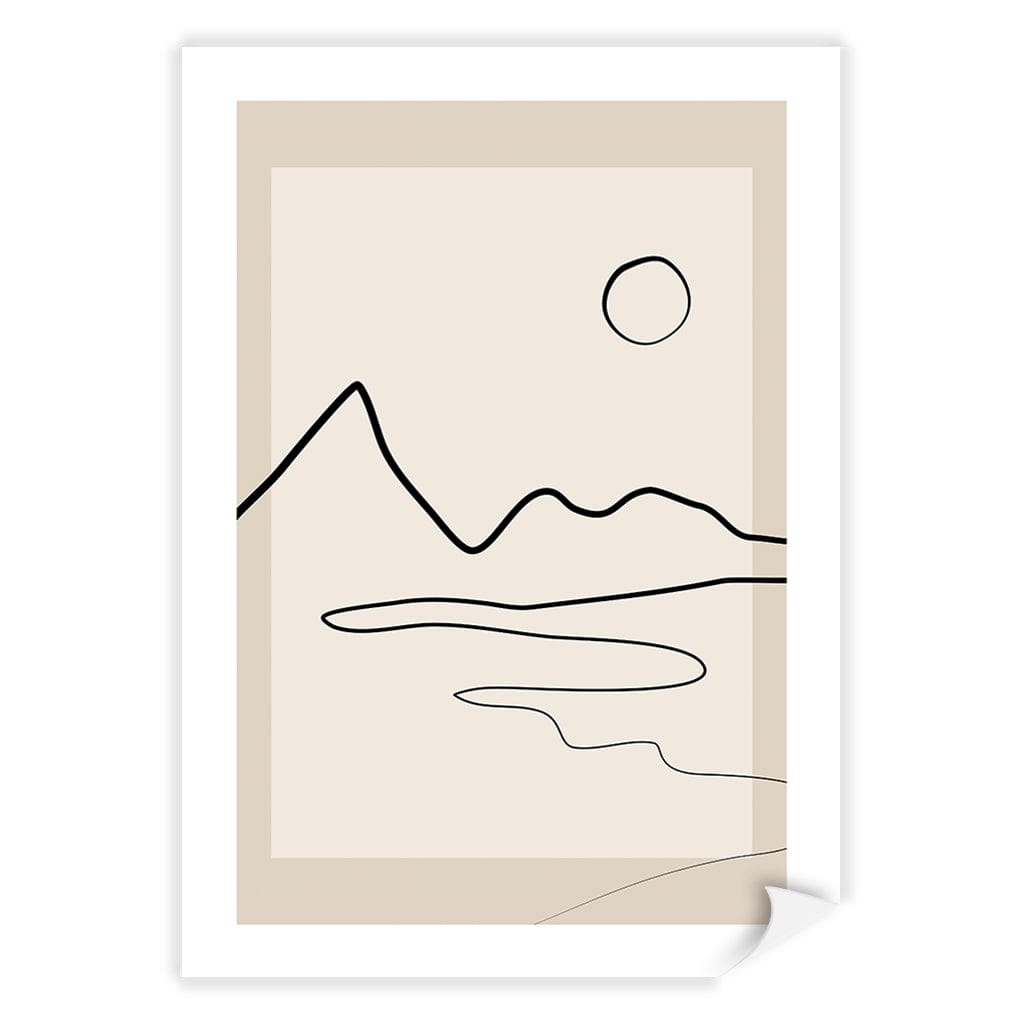 Minimalist Horizon Line Art Print by Elena Ristova A4 (21 x 29.7cm) / Print Only / White Border from our Australian Made Framed Wall Art, Prints &amp; Posters collection by Profile Australia
