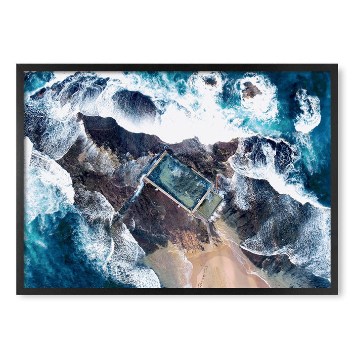 Mona Vale Ocean Pool Wall Art Print A1 (59.4 x 84.1cm) / Matte Black Frame / No Border from our Australian Made Framed Wall Art, Prints & Posters collection by Profile Products (Australia) Pty Ltd