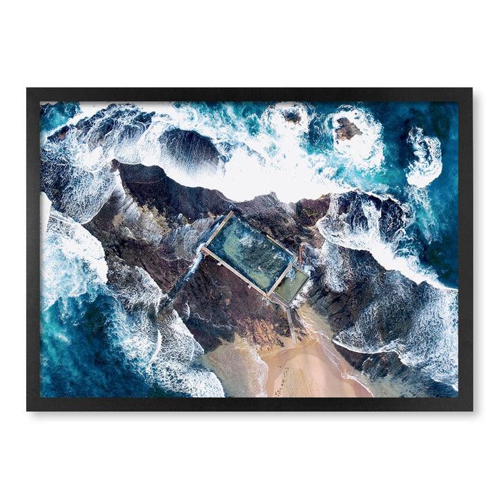 Mona Vale Ocean Pool Wall Art Print A2 (42 x 59.4cm) / Matte Black Frame / No Border from our Australian Made Framed Wall Art, Prints & Posters collection by Profile Products (Australia) Pty Ltd