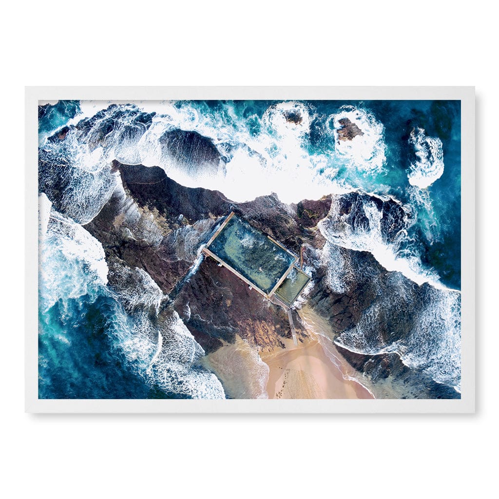 Mona Vale Ocean Pool Wall Art Print A2 (42 x 59.4cm) / Matte White Frame / No Border from our Australian Made Framed Wall Art, Prints & Posters collection by Profile Products (Australia) Pty Ltd