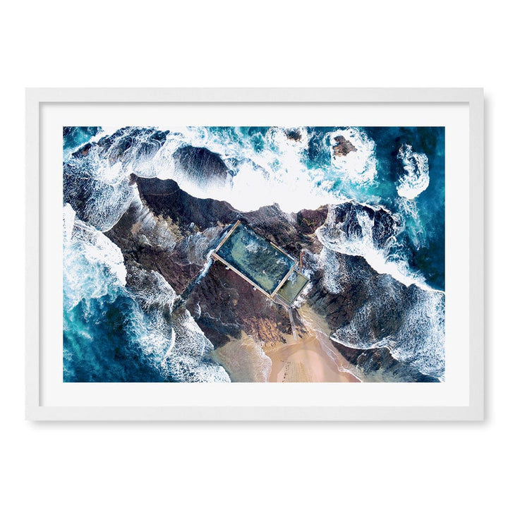 Mona Vale Ocean Pool Wall Art Print A2 (42 x 59.4cm) / Matte White Frame / White Border from our Australian Made Framed Wall Art, Prints & Posters collection by Profile Products (Australia) Pty Ltd
