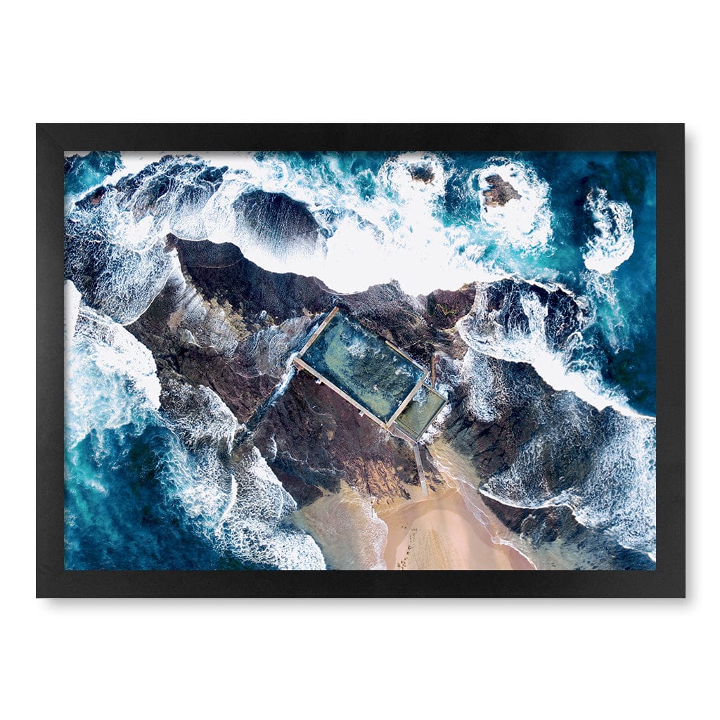 Mona Vale Ocean Pool Wall Art Print A3 (29.7 x 42cm) / Matte Black Frame / No Border from our Australian Made Framed Wall Art, Prints & Posters collection by Profile Products (Australia) Pty Ltd