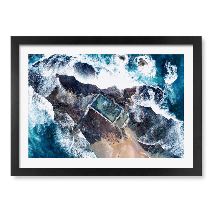 Mona Vale Ocean Pool Wall Art Print A3 (29.7 x 42cm) / Matte Black Frame / White Border from our Australian Made Framed Wall Art, Prints & Posters collection by Profile Products (Australia) Pty Ltd