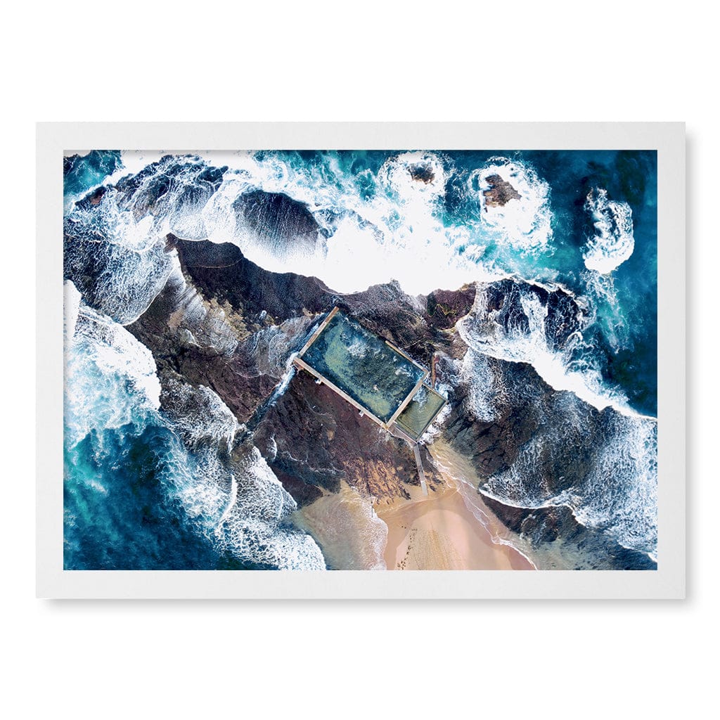 Mona Vale Ocean Pool Wall Art Print A3 (29.7 x 42cm) / Matte White Frame / No Border from our Australian Made Framed Wall Art, Prints & Posters collection by Profile Products (Australia) Pty Ltd