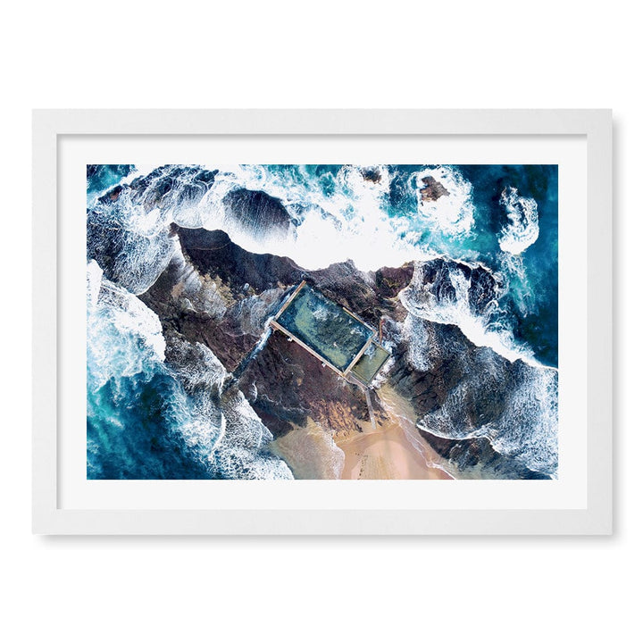 Mona Vale Ocean Pool Wall Art Print A3 (29.7 x 42cm) / Matte White Frame / White Border from our Australian Made Framed Wall Art, Prints & Posters collection by Profile Products (Australia) Pty Ltd