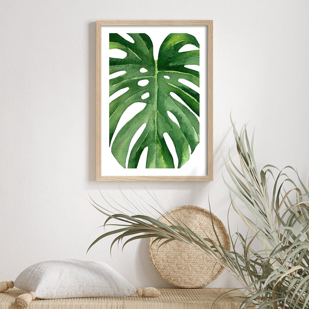 Monstera Leaf Wall Art Print from our Australian Made Framed Wall Art, Prints & Posters collection by Profile Australia