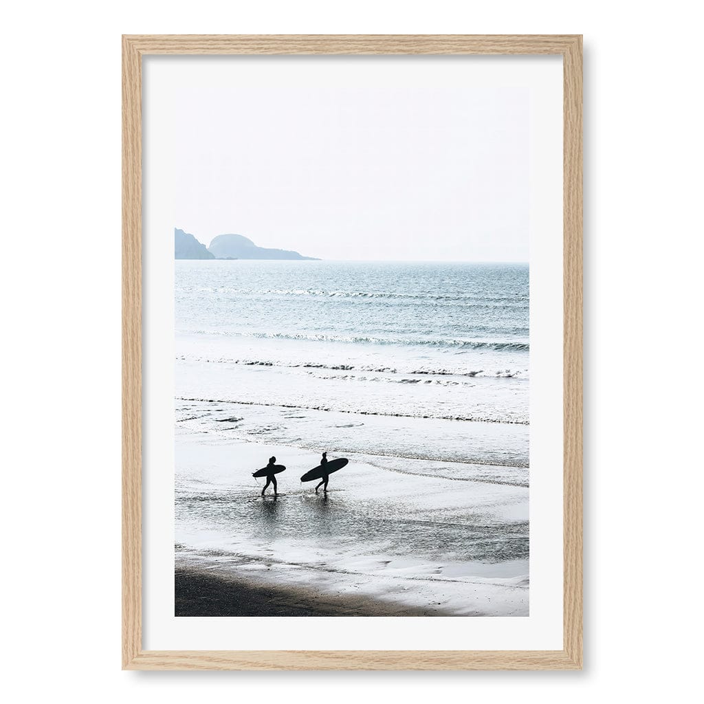 Morning Surf Wall Art Print A2 (42 x 59.4cm) / Natural Oak Frame / White Border from our Australian Made Framed Wall Art, Prints & Posters collection by Profile Products (Australia) Pty Ltd