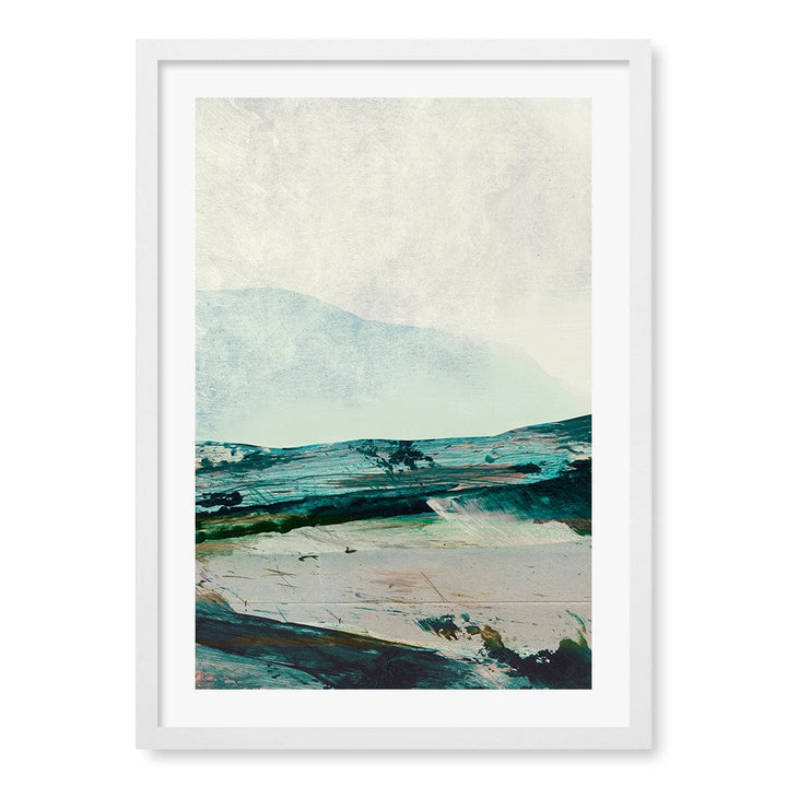 Mountains Abstract Wall Art Print by Dan Hobday A4 (21 x 29.7cm) / Matte White Frame / White Border from our Australian Made Framed Wall Art, Prints & Posters collection by Profile Products (Australia) Pty Ltd