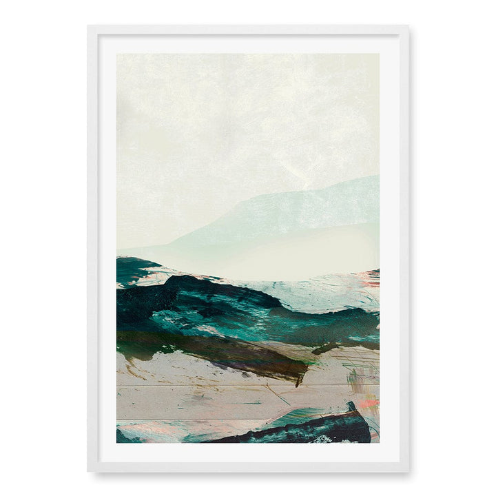 Mountains No2 Wall Art Print A1 (59.4 x 84.1cm) / Matte White Frame / White Border from our Australian Made Wall Art collection by Profile Australia