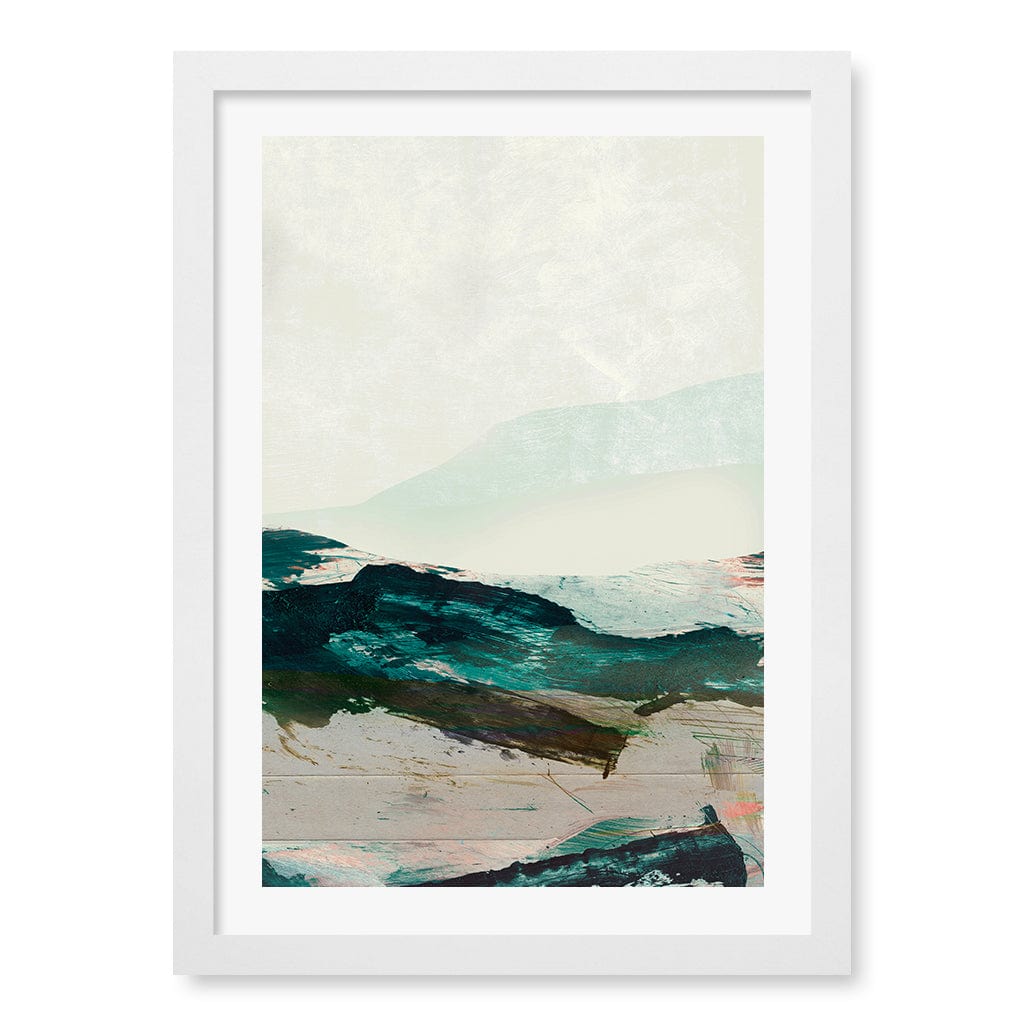 Mountains No2 Wall Art Print A3 (29.7 x 42cm) / Matte White Frame / White Border from our Australian Made Wall Art collection by Profile Australia