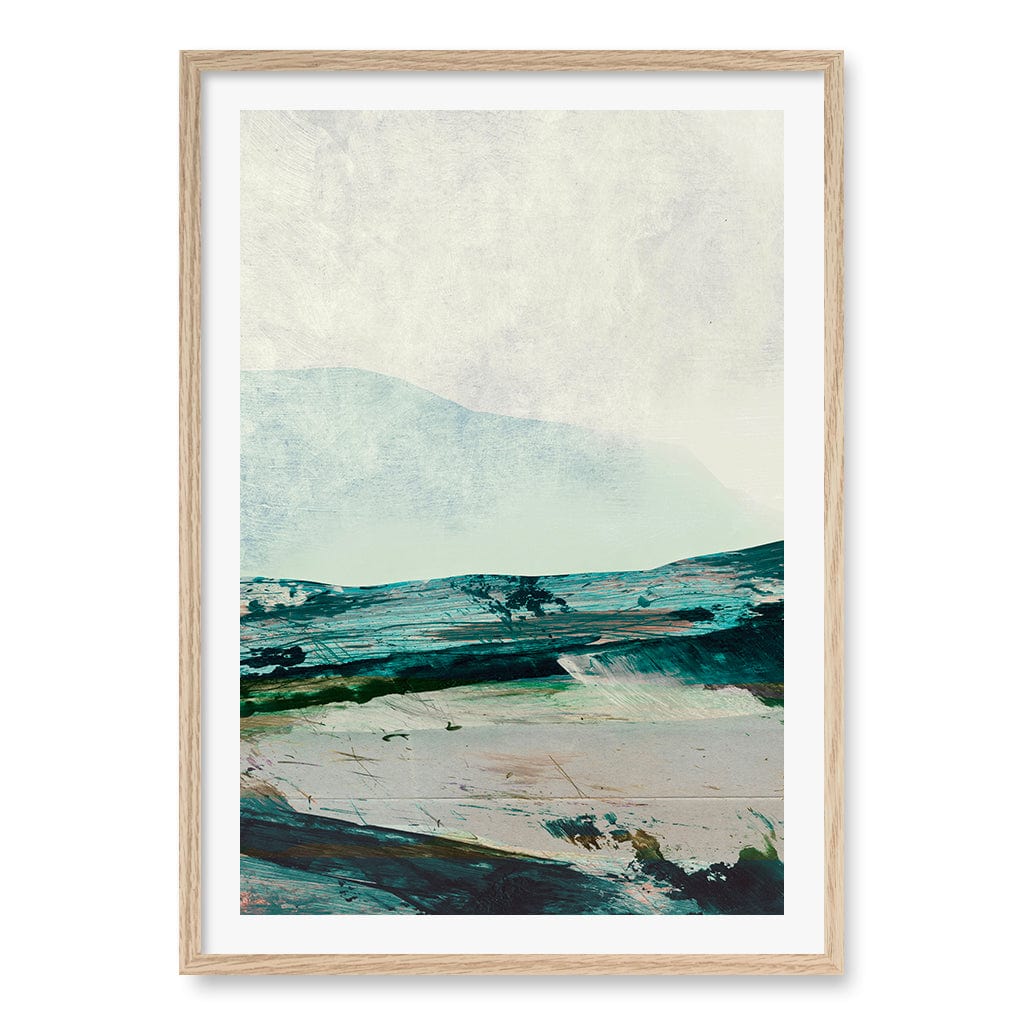 Mountains Wall Art Print A1 (59.4 x 84.1cm) / Natural Oak Frame / White Border from our Australian Made Wall Art collection by Profile Australia