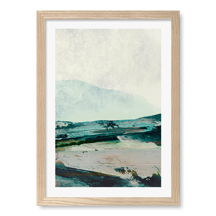 Mountains Wall Art Print A3 (29.7 x 42cm) / Natural Oak Frame / White Border from our Australian Made Wall Art collection by Profile Australia