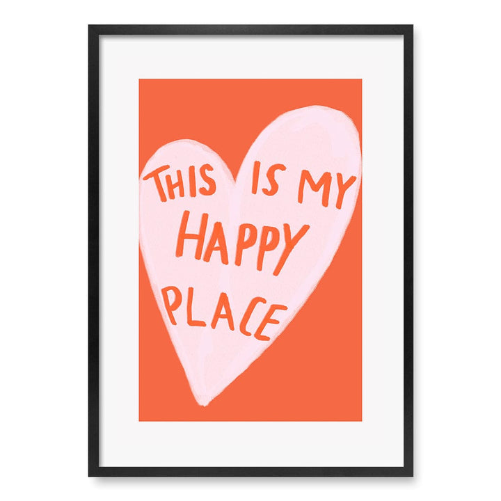 My Happy Place Wall Art Print A1 (59.4 x 84.1cm) / Matte Black Frame / White Border from our Australian Made Framed Wall Art, Prints & Posters collection by Profile Products (Australia) Pty Ltd
