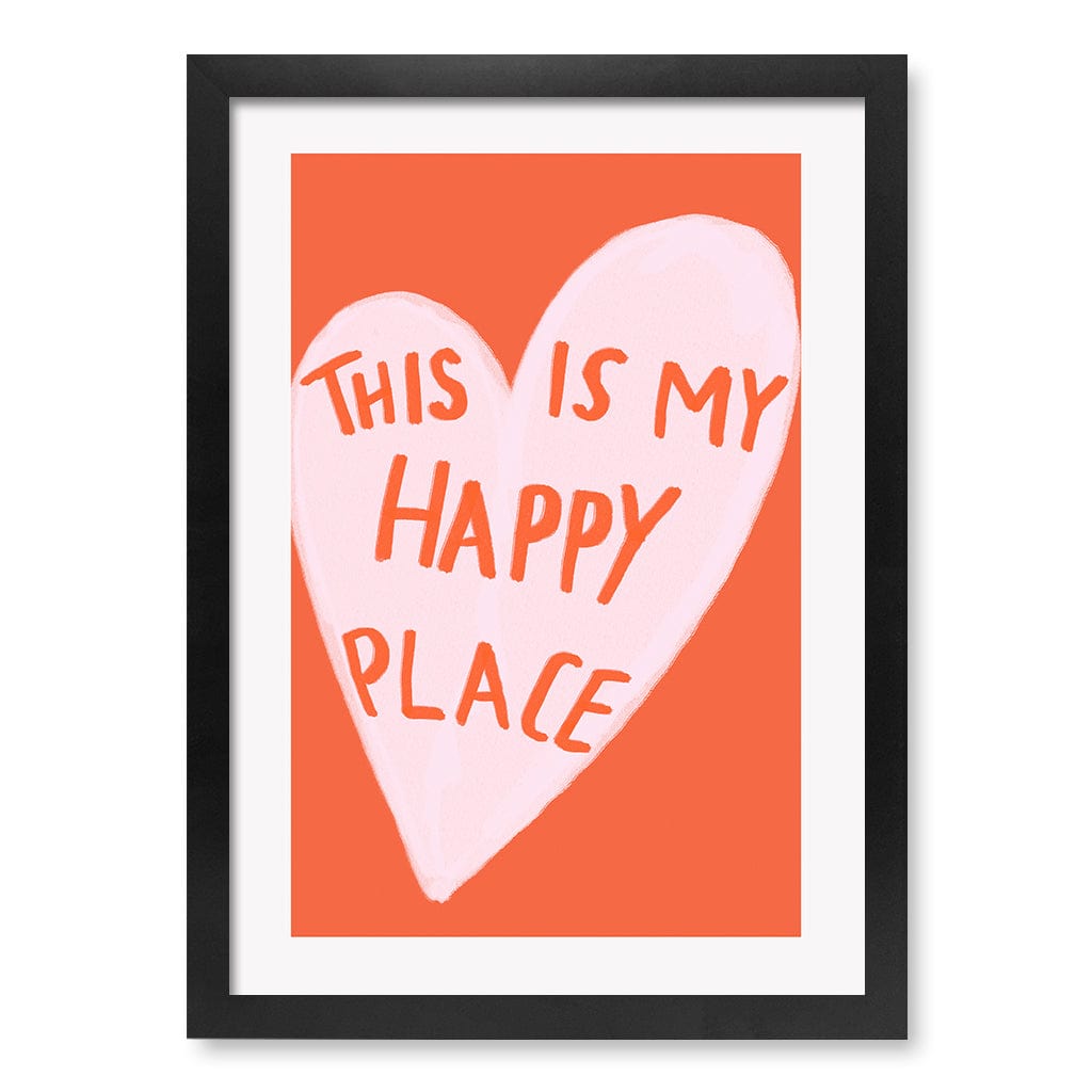 My Happy Place Wall Art Print A3 (29.7 x 42cm) / Matte Black Frame / No Border from our Australian Made Framed Wall Art, Prints & Posters collection by Profile Products (Australia) Pty Ltd