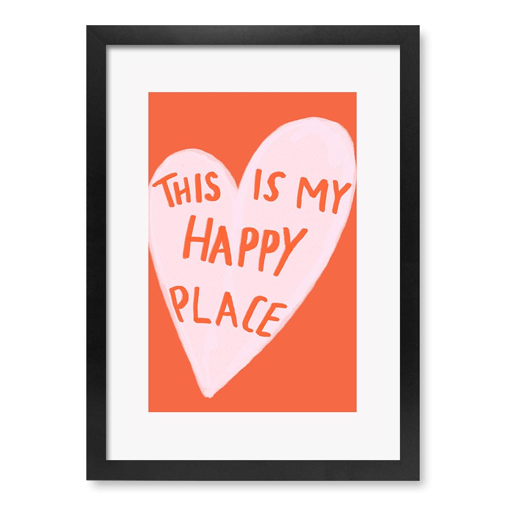 My Happy Place Wall Art Print A3 (29.7 x 42cm) / Matte Black Frame / White Border from our Australian Made Framed Wall Art, Prints & Posters collection by Profile Products (Australia) Pty Ltd