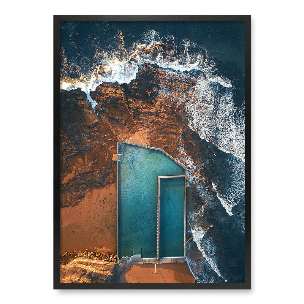 Narrabeen Ocean Pool Wall Art Print A1 (59.4 x 84.1cm) / Matte Black Frame / No Border from our Australian Made Framed Wall Art, Prints & Posters collection by Profile Products (Australia) Pty Ltd