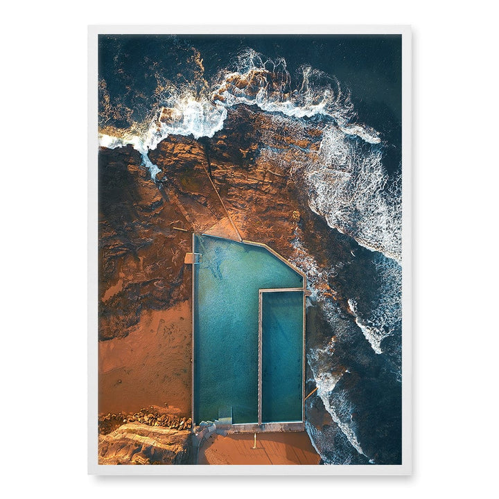 Narrabeen Ocean Pool Wall Art Print A1 (59.4 x 84.1cm) / Matte White Frame / No Border from our Australian Made Framed Wall Art, Prints & Posters collection by Profile Products (Australia) Pty Ltd