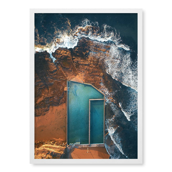 Narrabeen Ocean Pool Wall Art Print A2 (42 x 59.4cm) / Matte White Frame / No Border from our Australian Made Framed Wall Art, Prints & Posters collection by Profile Products (Australia) Pty Ltd