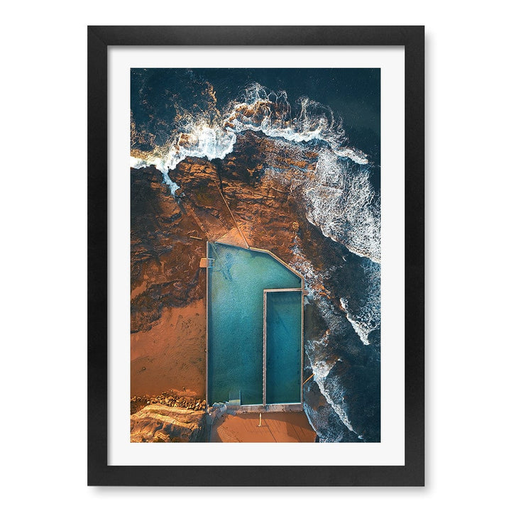 Narrabeen Ocean Pool Wall Art Print A3 (29.7 x 42cm) / Matte Black Frame / White Border from our Australian Made Framed Wall Art, Prints & Posters collection by Profile Products (Australia) Pty Ltd