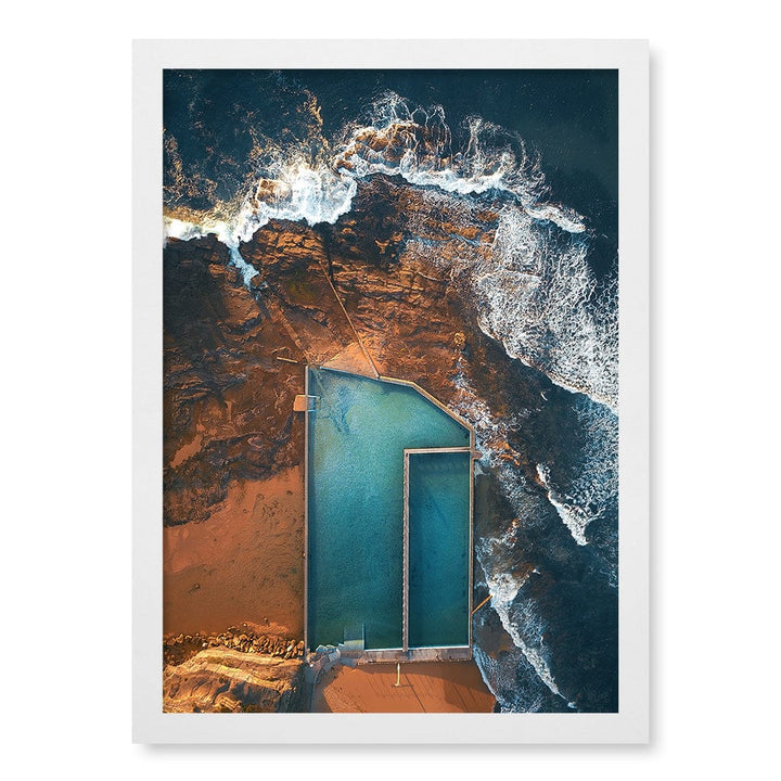 Narrabeen Ocean Pool Wall Art Print A3 (29.7 x 42cm) / Matte White Frame / No Border from our Australian Made Framed Wall Art, Prints & Posters collection by Profile Products (Australia) Pty Ltd
