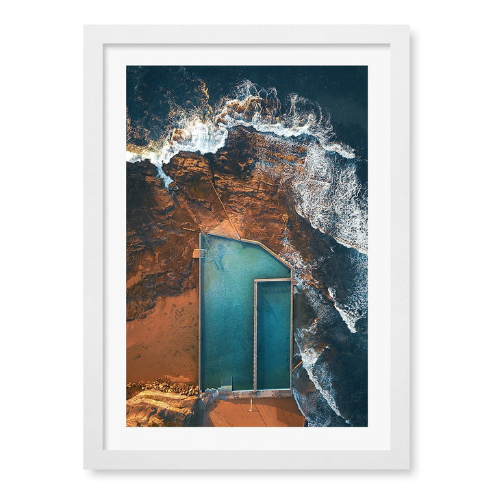 Narrabeen Ocean Pool Wall Art Print A3 (29.7 x 42cm) / Matte White Frame / White Border from our Australian Made Framed Wall Art, Prints & Posters collection by Profile Products (Australia) Pty Ltd