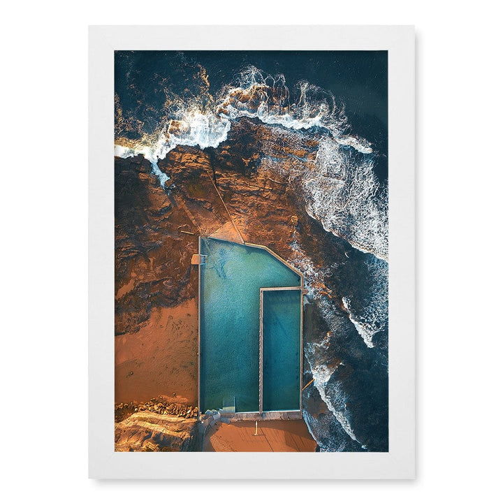 Narrabeen Ocean Pool Wall Art Print A4 (21 x 29.7cm) / Matte White Frame / No Border from our Australian Made Framed Wall Art, Prints & Posters collection by Profile Products (Australia) Pty Ltd