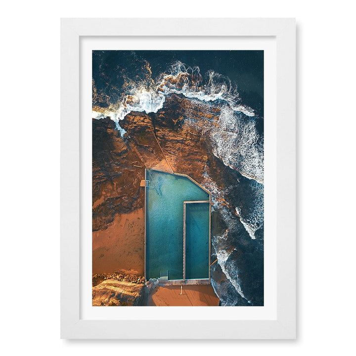 Narrabeen Ocean Pool Wall Art Print A4 (21 x 29.7cm) / Matte White Frame / White Border from our Australian Made Framed Wall Art, Prints & Posters collection by Profile Products (Australia) Pty Ltd