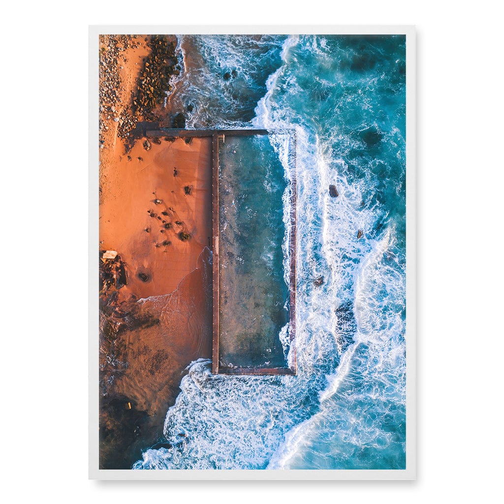 Newport Ocean Pool Wall Art Print A1 (59.4 x 84.1cm) / Matte White Frame / No Border from our Australian Made Framed Wall Art, Prints & Posters collection by Profile Products (Australia) Pty Ltd