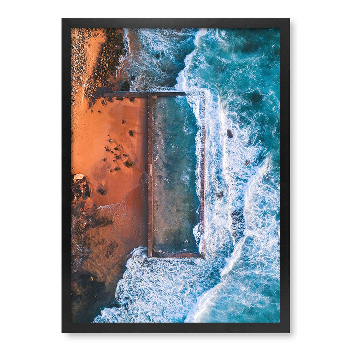 Newport Ocean Pool Wall Art Print A2 (42 x 59.4cm) / Matte Black Frame / No Border from our Australian Made Framed Wall Art, Prints & Posters collection by Profile Products (Australia) Pty Ltd
