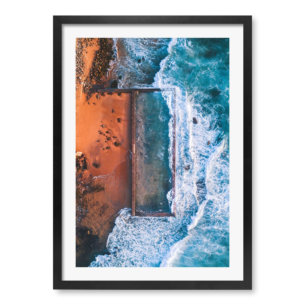 Newport Ocean Pool Wall Art Print A2 (42 x 59.4cm) / Matte Black Frame / White Border from our Australian Made Framed Wall Art, Prints & Posters collection by Profile Products (Australia) Pty Ltd