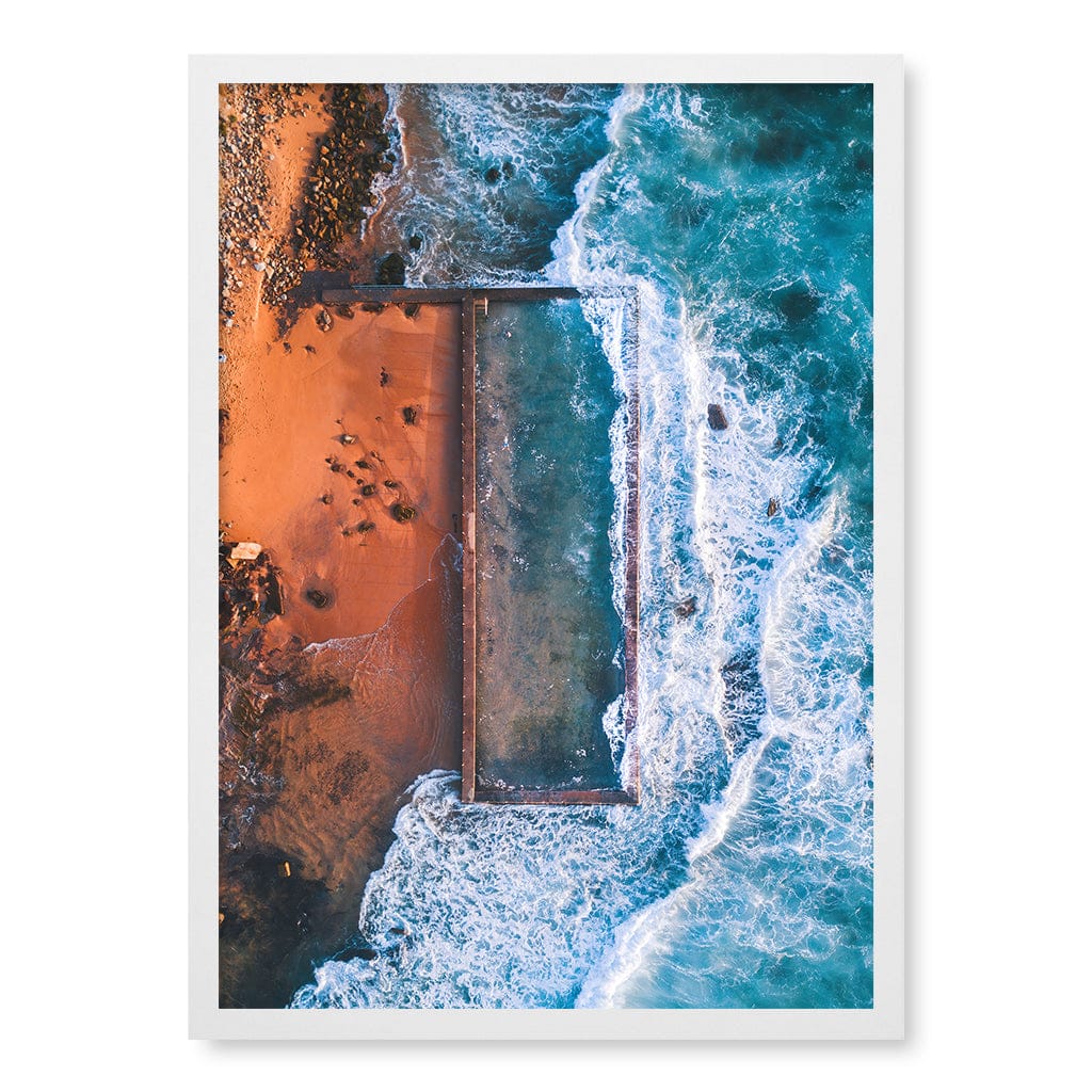 Newport Ocean Pool Wall Art Print A2 (42 x 59.4cm) / Matte White Frame / No Border from our Australian Made Framed Wall Art, Prints & Posters collection by Profile Products (Australia) Pty Ltd