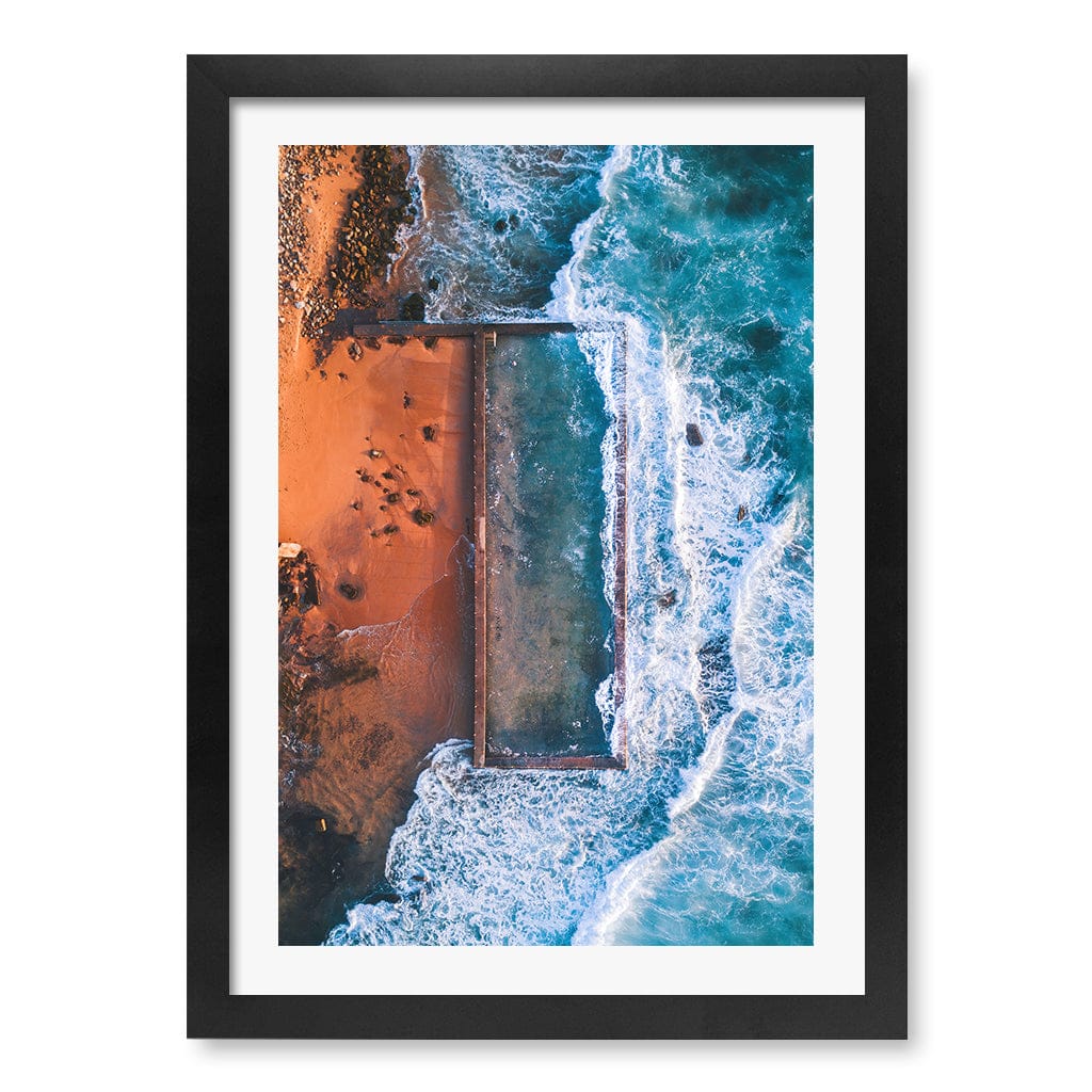 Newport Ocean Pool Wall Art Print A3 (29.7 x 42cm) / Matte Black Frame / White Border from our Australian Made Framed Wall Art, Prints & Posters collection by Profile Products (Australia) Pty Ltd